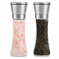

2PCS Stainless Steel Manual Salt Mill Spice Muller Tool /Stainless Steel Salt and Pepper Grinder Set with Stand