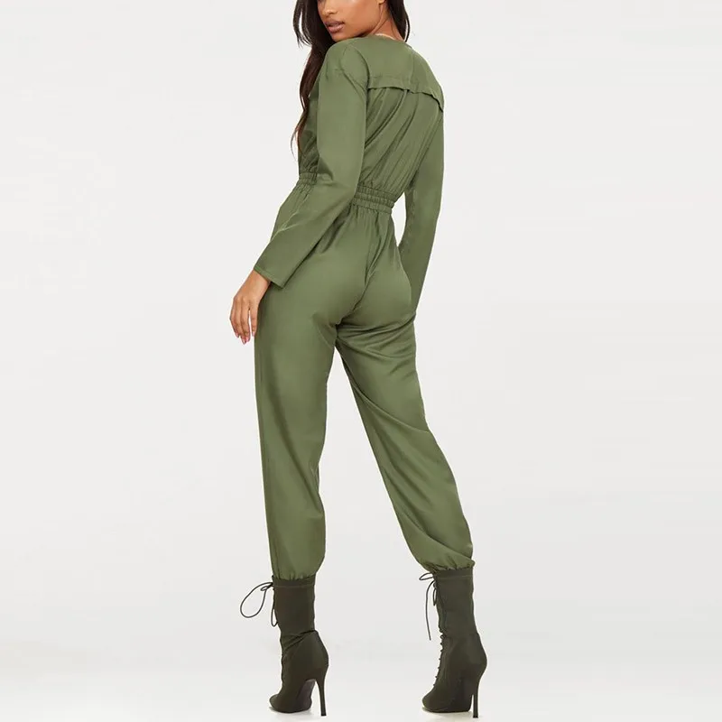 Best Single Breasted Military Style Army Green Solid Long Sleeve