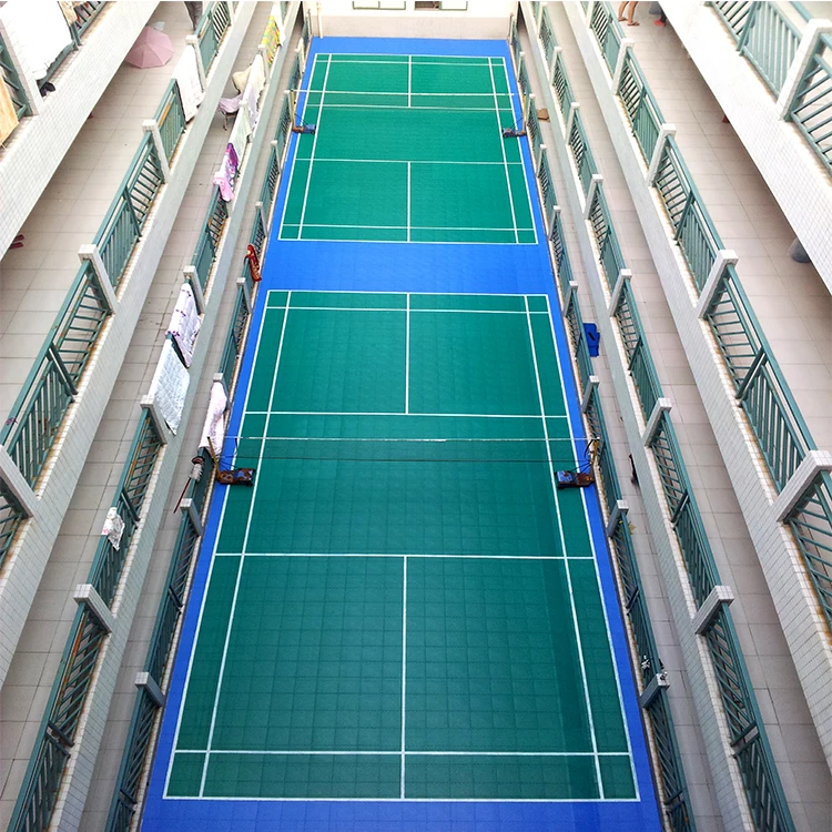 Outdoor Sports rubber floor mat Interlocking Tiles badminton court mat