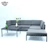 Black new design modern outdoor aluminum sofa set garden sectional sofa with deep seating