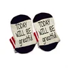 Today will be great socks cotton unisex Slippers ankle socks funny quote Get Lucky Today sock