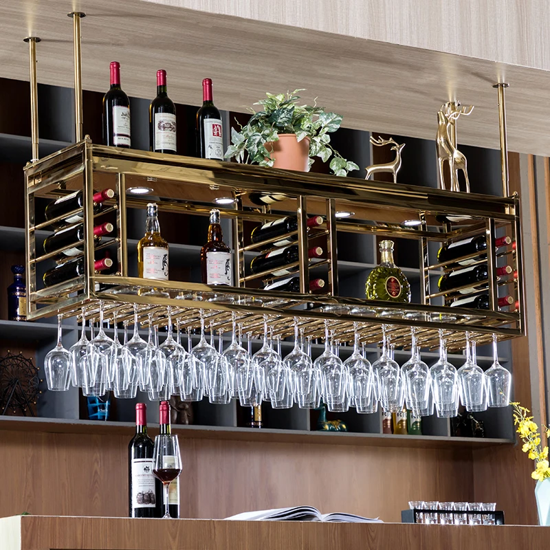 

2021 living room furniture luxury rustic flamingo wall cellar holder pegs wine display rack, Customized color