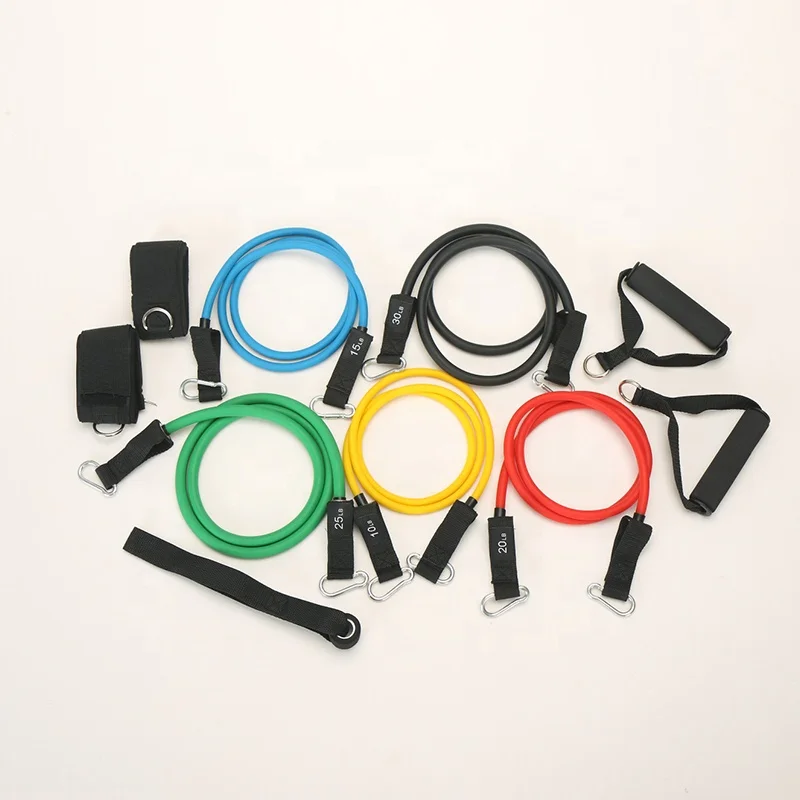 

Custom Latex Resistance Exercise Tube Band Set 11 Pcs For Fitness, Customized color ,optional