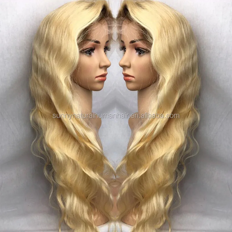 

human hair wave ombre wigs blonde hair natural hairline lace front wig for women full lace human hair wig, N/a