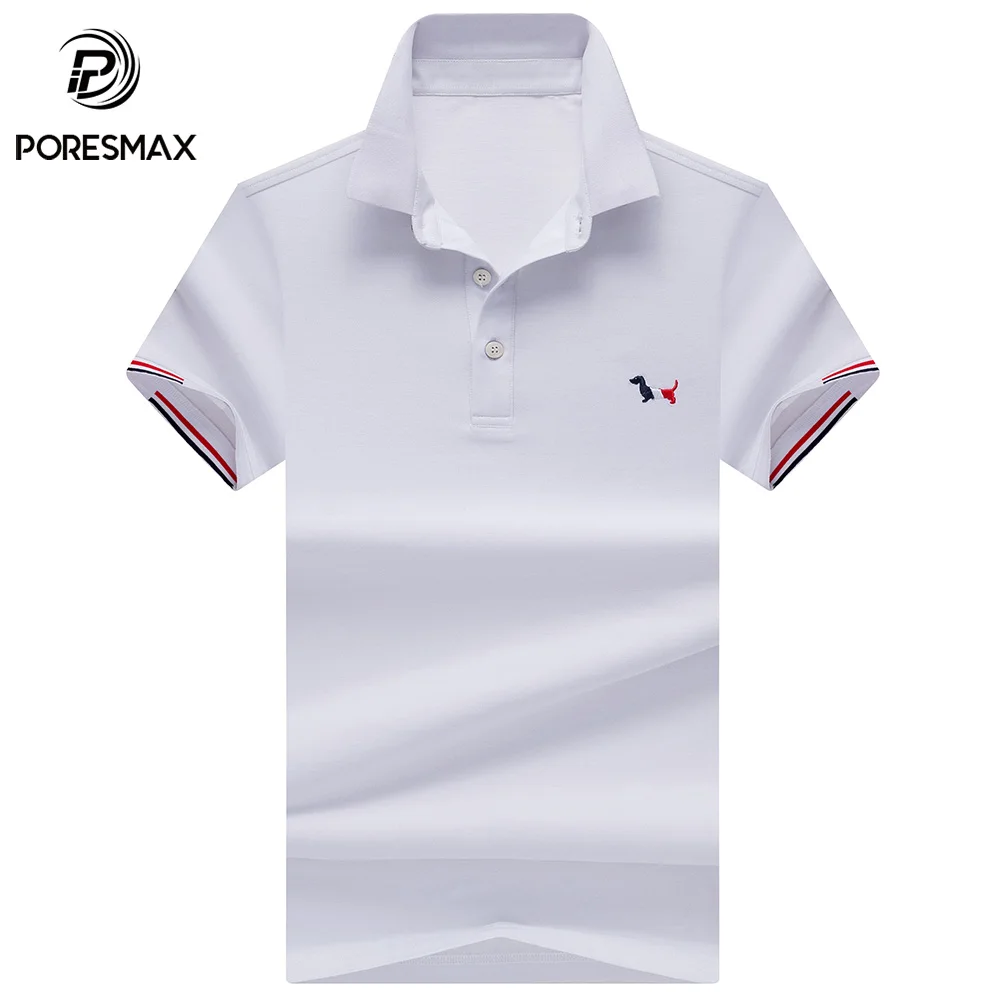 2019 Newest 100% cotton Casual Polo Shirt Men Solid Polo Shirt Uniform Polo Shirts clothes men
