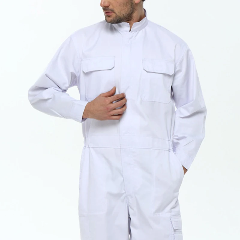 white jean overalls