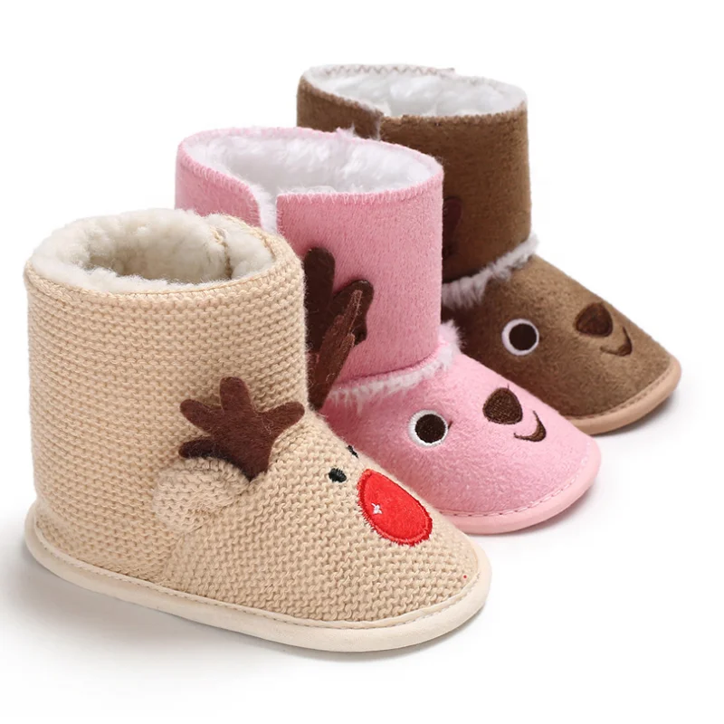 

Warm Baby Boots Infant Shoes Winter Cartoon Cotton Anti-slipping Soft Sole Thick High Top Boys And Girls Boots Newborn Shoes