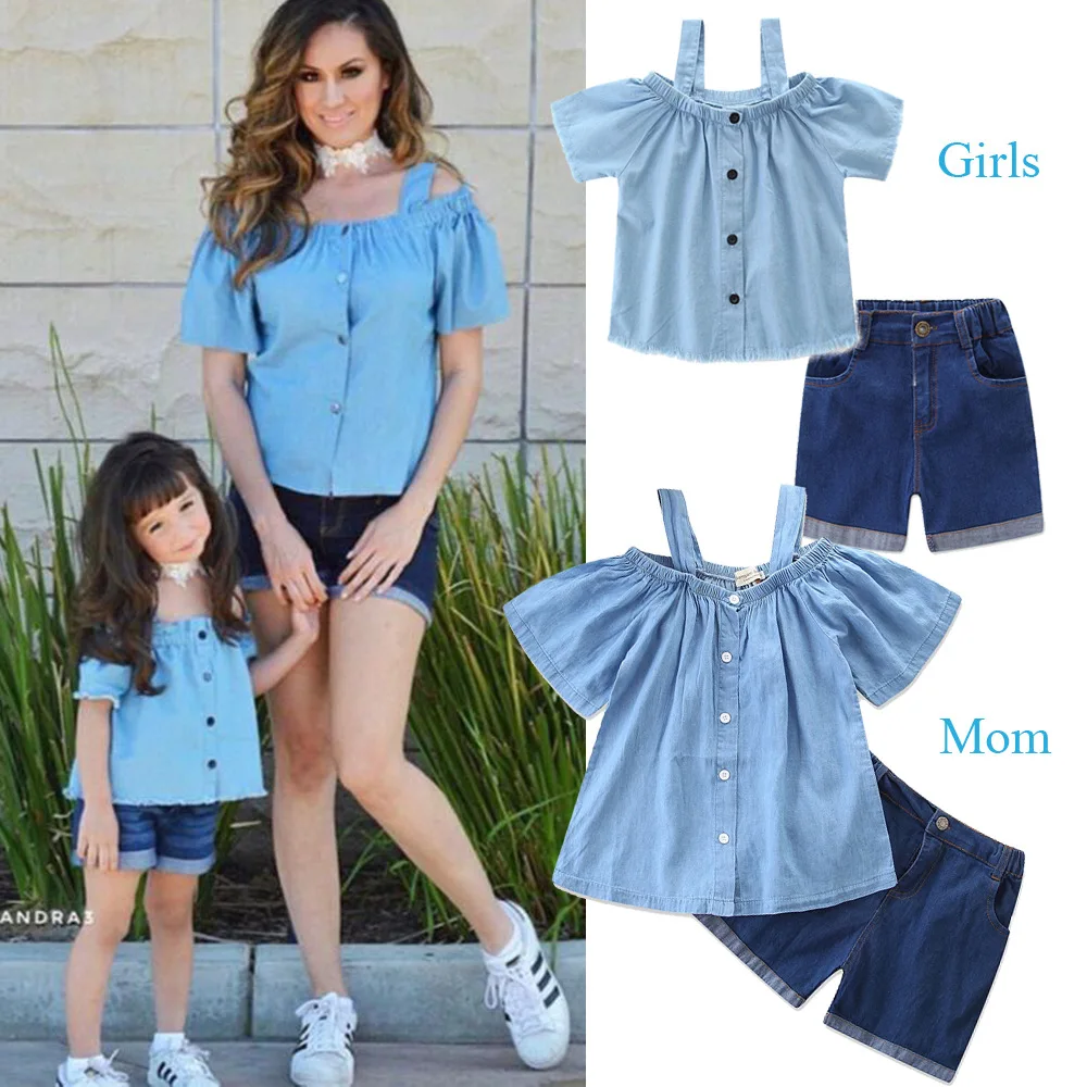 

2019 New Fashion Cowboy Mother Daughter Matching Outfits