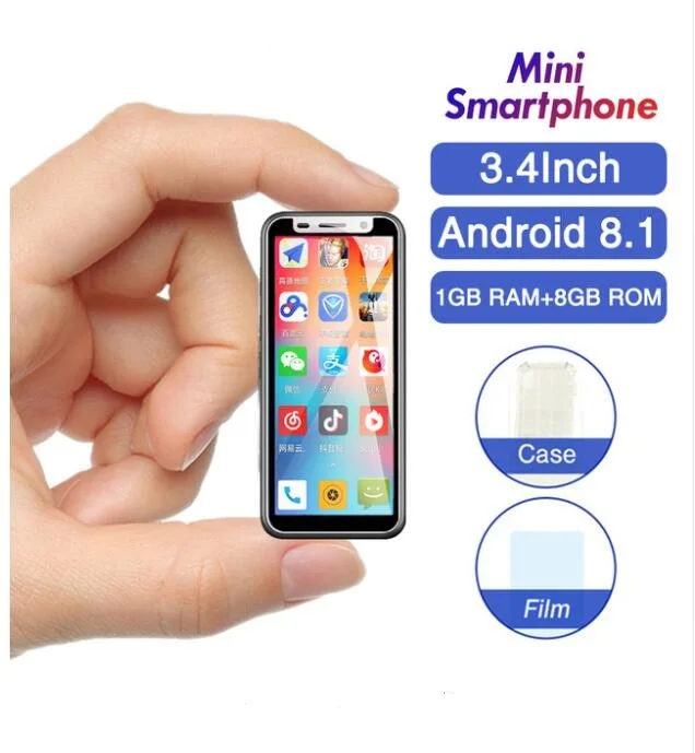 

Super Mini Melrose 2019 4G LTE Smallest Smartphone 3.4'' MTK6739 Quad Core Android 8.1 Fingerprint ID 2000mah Cellphone