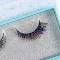 

Factory wholesale oem full rhinestone mink fur false eye lashes