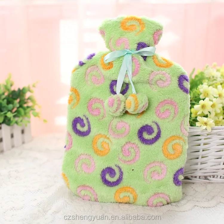 
knitted fabric cover for hot water bottle 