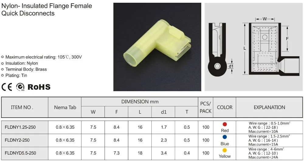 Electrical Spade Male And Female 90 Degree Cable Connector Crimp Terminal Maikasen Flag Terminal