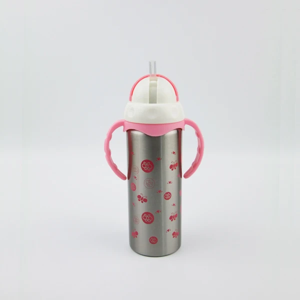
10 oz double wall stainless steel vacuum baby drinking thermos bottles with handle 