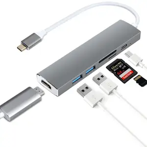 6 1 USB C Hub 4K HDMI SD TF & USB 3.0