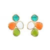 LS-D208 Wholesale fashion crystal beads bezel earring with flower design high quality