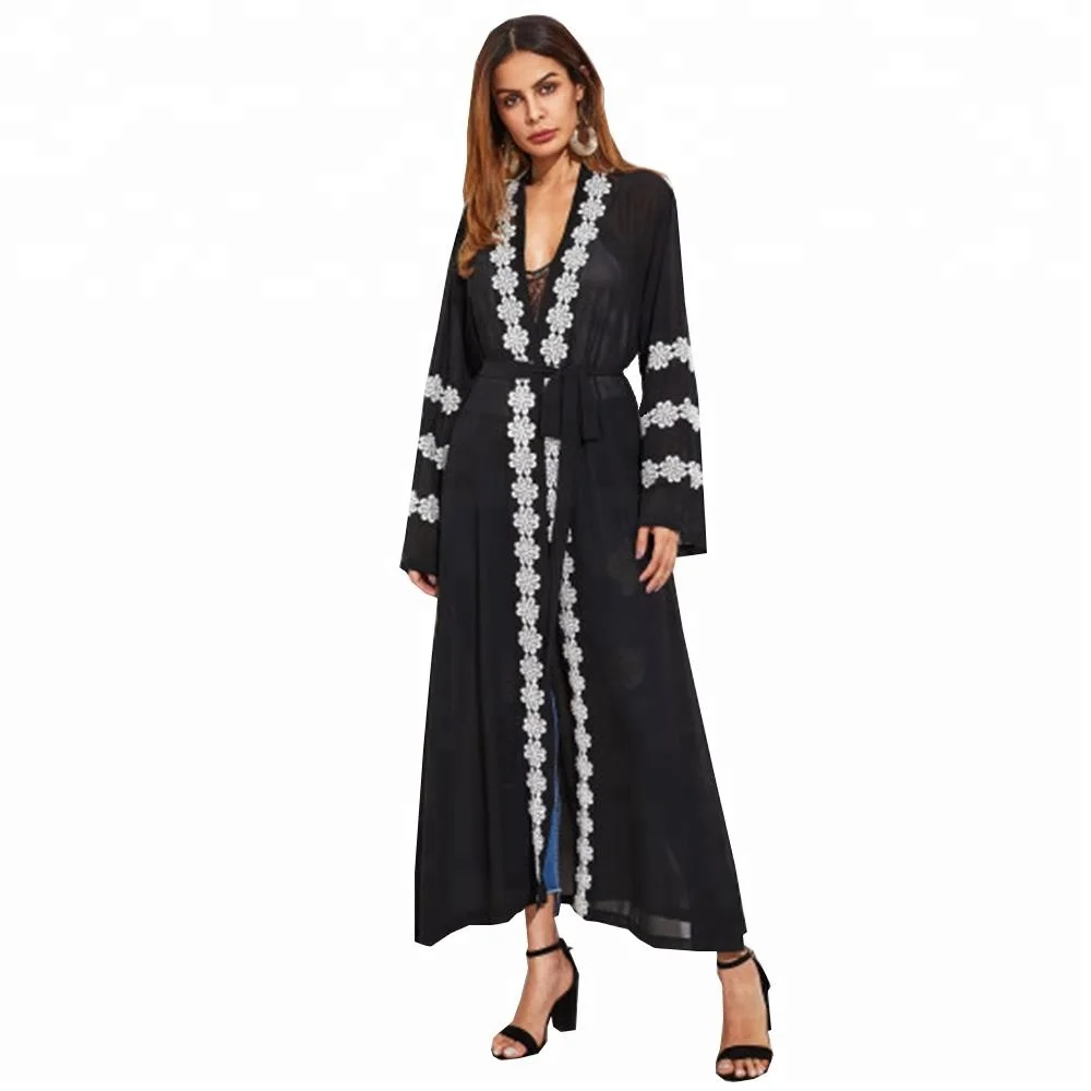 

1526# In stock arabic muslin women summer dresses chiffon clothes islamic wear sale new model in dubai abaya, Black/customized