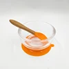 albo brand plastic children training sucker bowl with spoon set durable PP baby sucker bowl with spoon