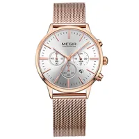 

custom oem your brand logo ultra thin luxury women chronograph watches mesh stainless steel lady wrist watch