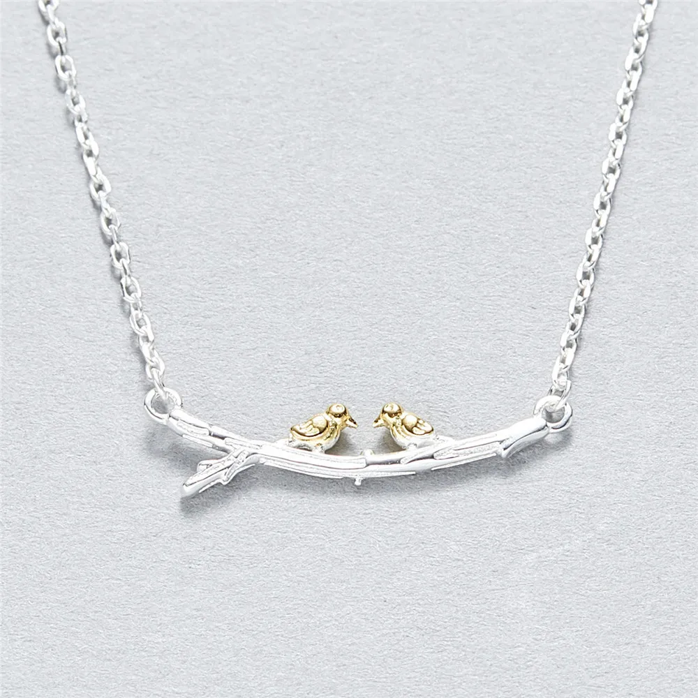 

MYLOVE FREE SHIPPING Korea jewelry design 925 sterling silver 18k gold bird pendant necklace, Golden