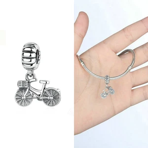 New special fashion Europe market product retro pure silver bike pendant beads for making bracelet