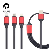 

High Elastic OD 4.0 multi function 3in1 usb charger data cable