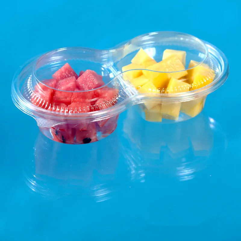Special Design 2 Cells Plastic Clamshell Fruit Packaging Container