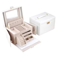 

Wooden pandora velvet gift storage mirrored shipping organiser jewelry box custom logo