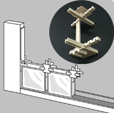 
Factory direct 6mm plastic glass block spacer 