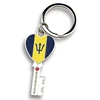 Custom country souvenir barbados flag metal key shape keychain