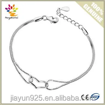 

Simple Design Silver Bracelet Wholesale,Heart Box Silver Chain Bracelet,White Gold Plated High Quality Charms Bracelet, Silver;18k platinum plating