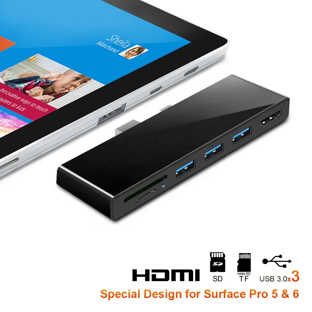 Portable Multiport Card Reader Docking Station 6 In 1 Adapter USB Hub 3.0 Combo TF Card Reader Driver USB Hub for surfa