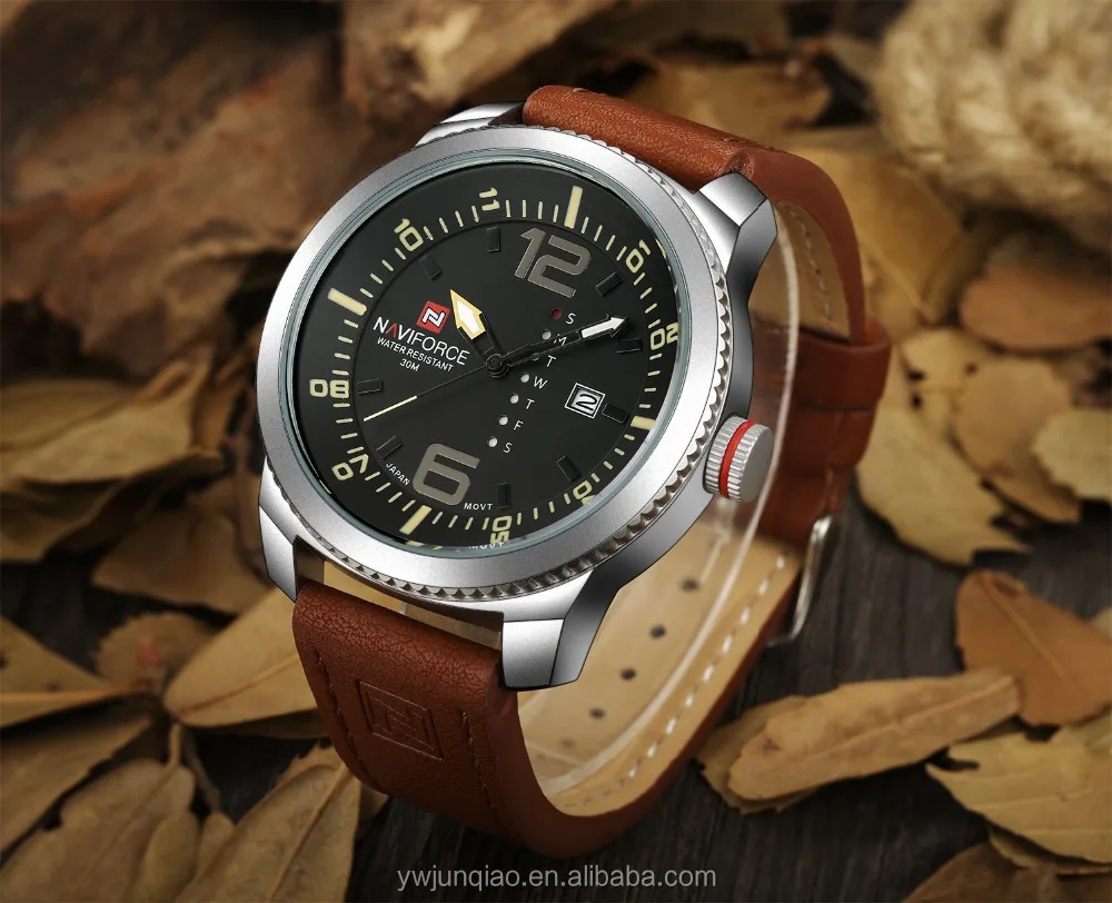 
2016 Watches Men Leather Wrist Military Men Quartz Hour Date Clock Man Casual Sports Watch Brand NAVIFORCE Relogio Masculino NEW 