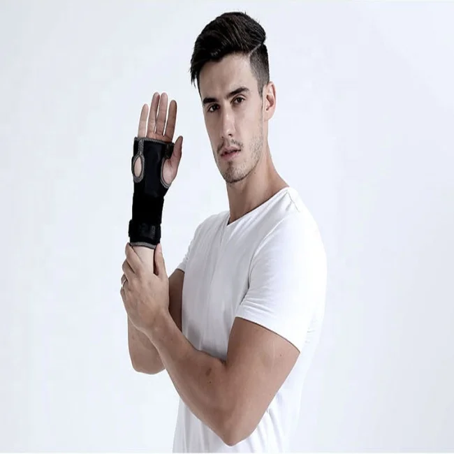 

Sports protective safe wear proof elastic gym palm wraps wrist straps, Black;grey