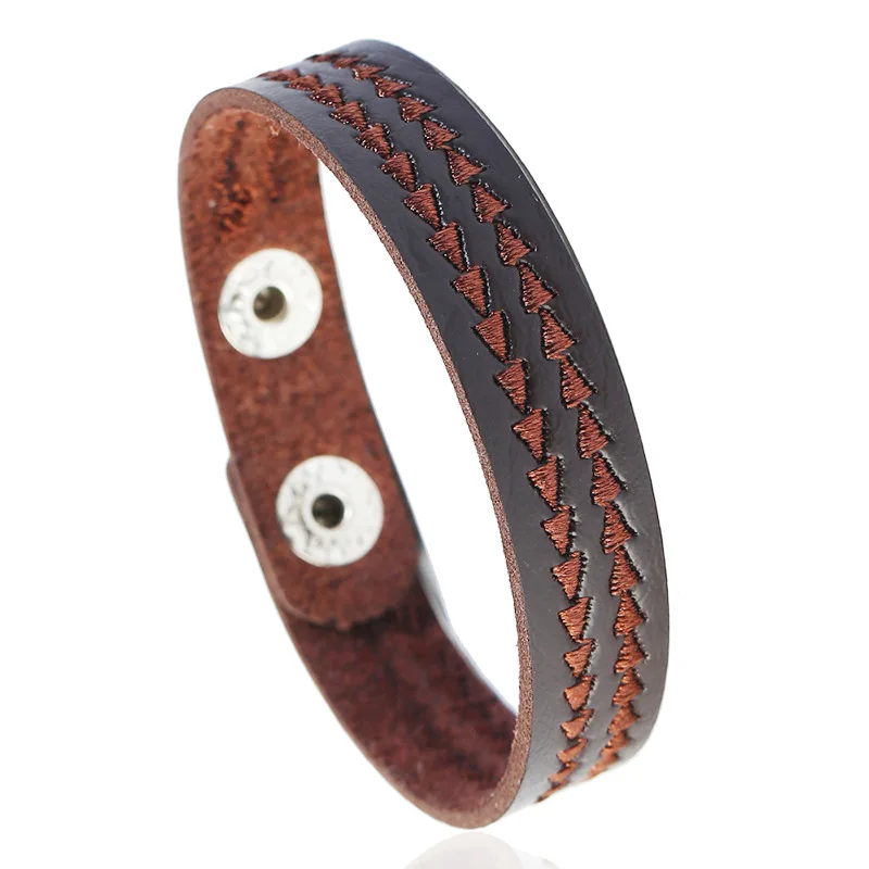 

Made In China Cheap Price Promotion Gifts Leather Bangle In Black and Brown Color Vintage Leather Cuffs Bracelet For Men