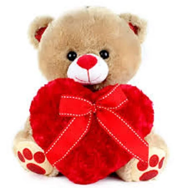 stuffed animal holding a heart