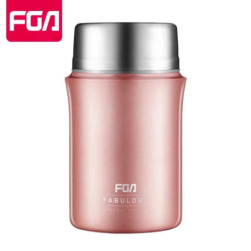 

FGA Thermal Food Lunch insulated vacuum kettle Stainless Steel food jar braised pot, Blue;red;gold.pink