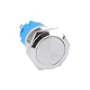 Custom 19mm Brass Nickeled Flat Round Head 1NO1NC Metal IP67 Waterproof Momentary Push Button Switch