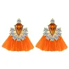 Handmade Copper Alloy Pave Diamond Jewelry Women Boho Western Silk Thread Earrings Bohemia Tassel Korean Drop Earrings For Women