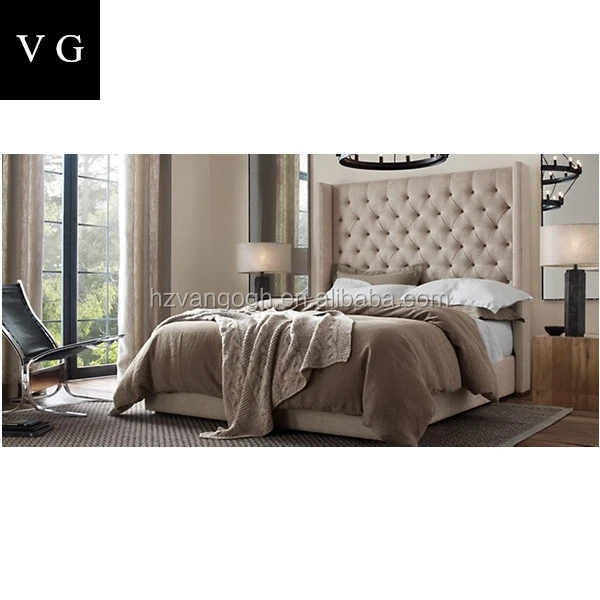 Bedroom Furniture Modern Queen Size Designs Grey Fabric Headboard Button Fabric Upholstered Bed Buy Fabric Upholstered Bed Bedroom Furniture Queen Size Designs Product On Alibaba Com