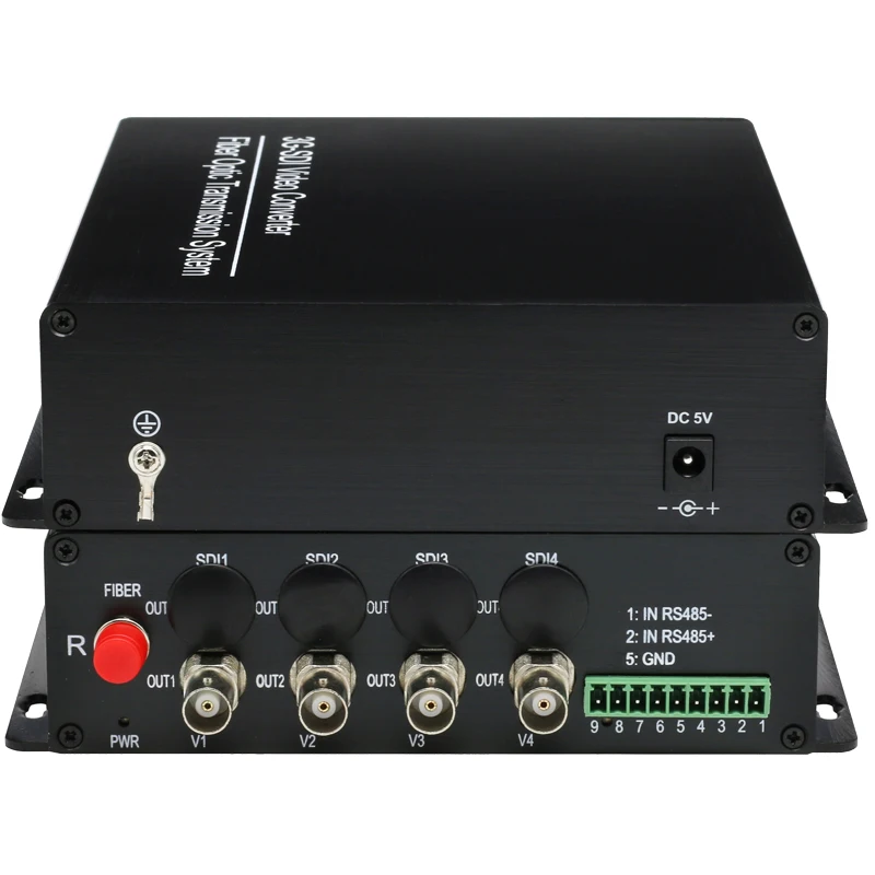 4 HD SDI Video/Audio/Ethernet over Fiber optic Media Converters singlemode FC 