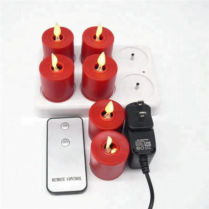 6 pcs/set moving wick rechargeable electric tea light candles