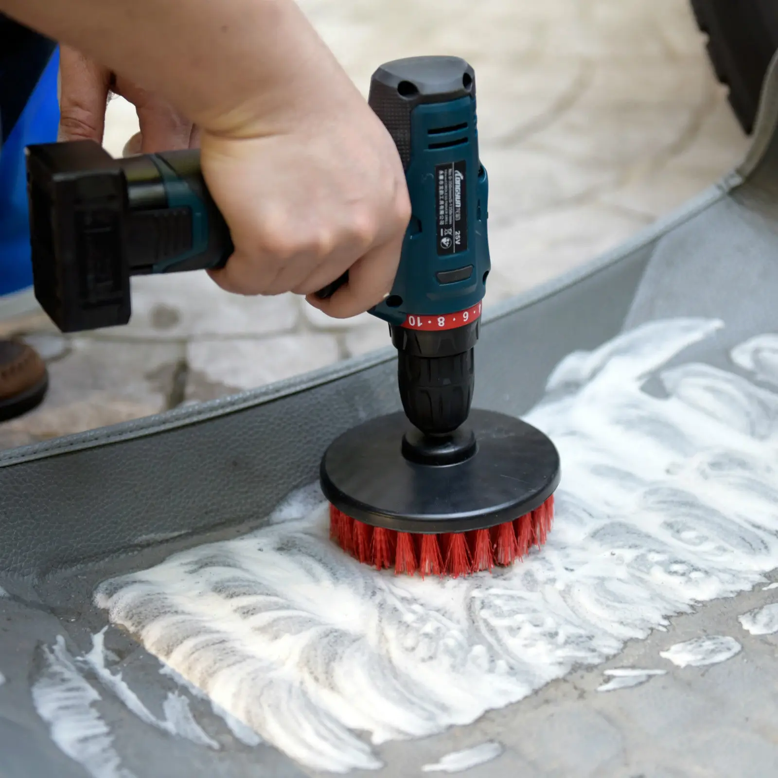 

Drillbrush Bathroom Surface Tub Brush Scrubber Drill Power Cleaning kit, Black/blue/red/white/yellow