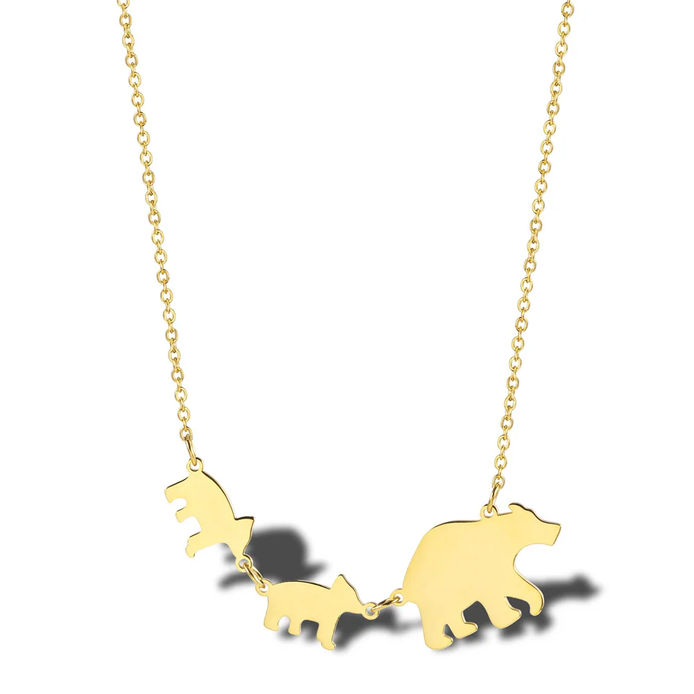 

Simple And Cute Mother Bear Necklace Titanium Steel 18K Gold-plated Mother And Son Bear Necklace, Custom