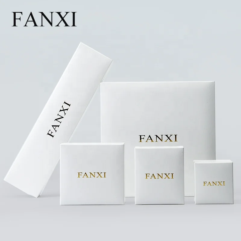 

FANXI Custom Velvet Insert Plastic Boxes For Ring Necklace Bracelet Gift Packing White Leatherette Paper Jewelry Packaging Box, N/a