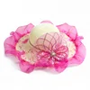 2018 woman's beach fashion cheap polyester sun straw hat with flower