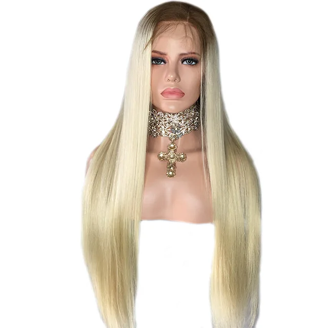 

613 Blonde Full Lace Wig Human Hair Wigs Ombre For Women Bleached Knots