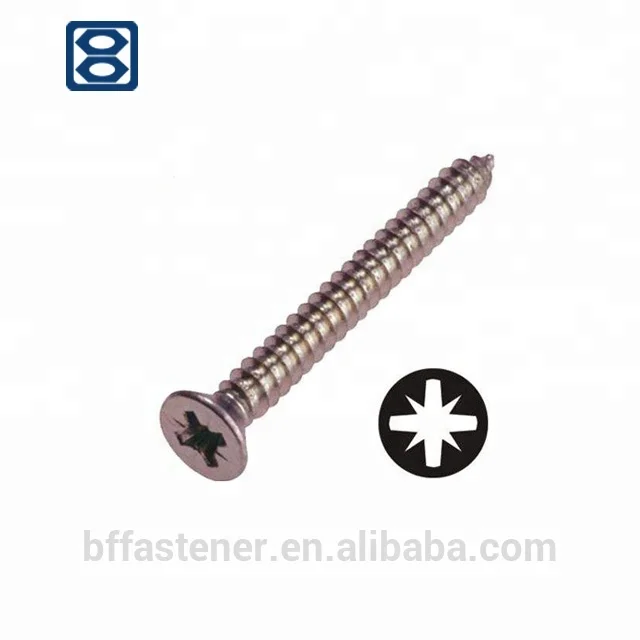 
Haiyan bafang pozi double chipboard screws self tapping stainless steel cross recessed countersunk head wood screws 