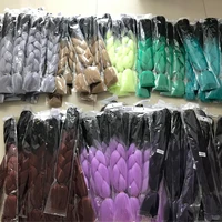 

24Inch 100g wholesale diy crochet box braid hair synthetic hair extensions ombre jumbo braiding hair expression attachment