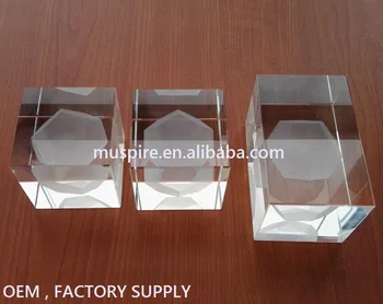 Customized Crystal Material 3d Laser Engraving Crystal Glass Block