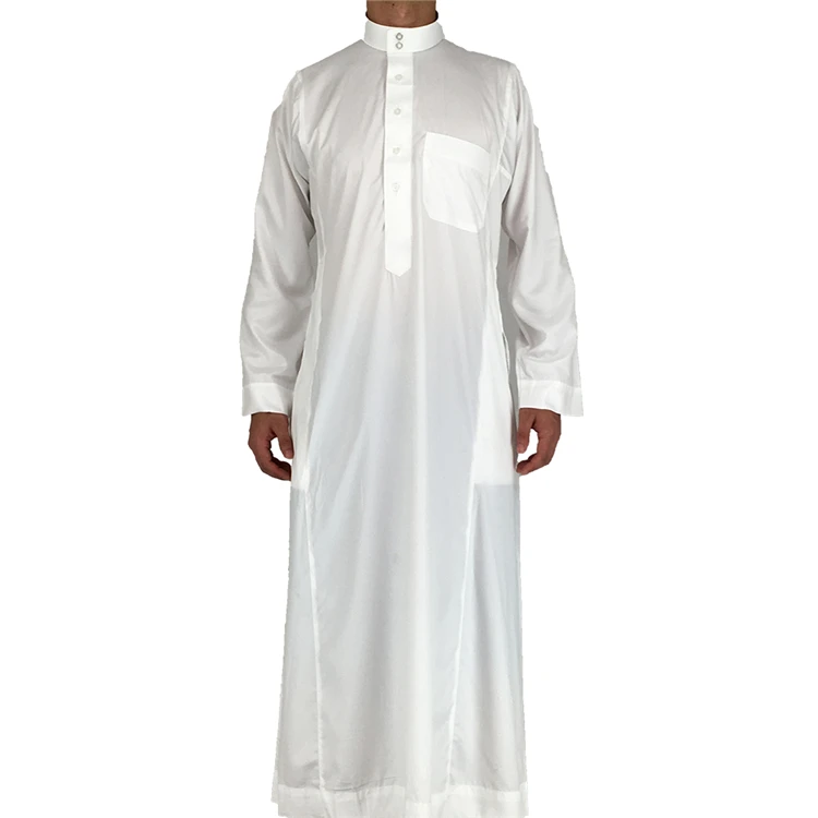 

52-58/56-62 Sizes Islam White Thobe Qamis Daffah Clothes for Men, N/a